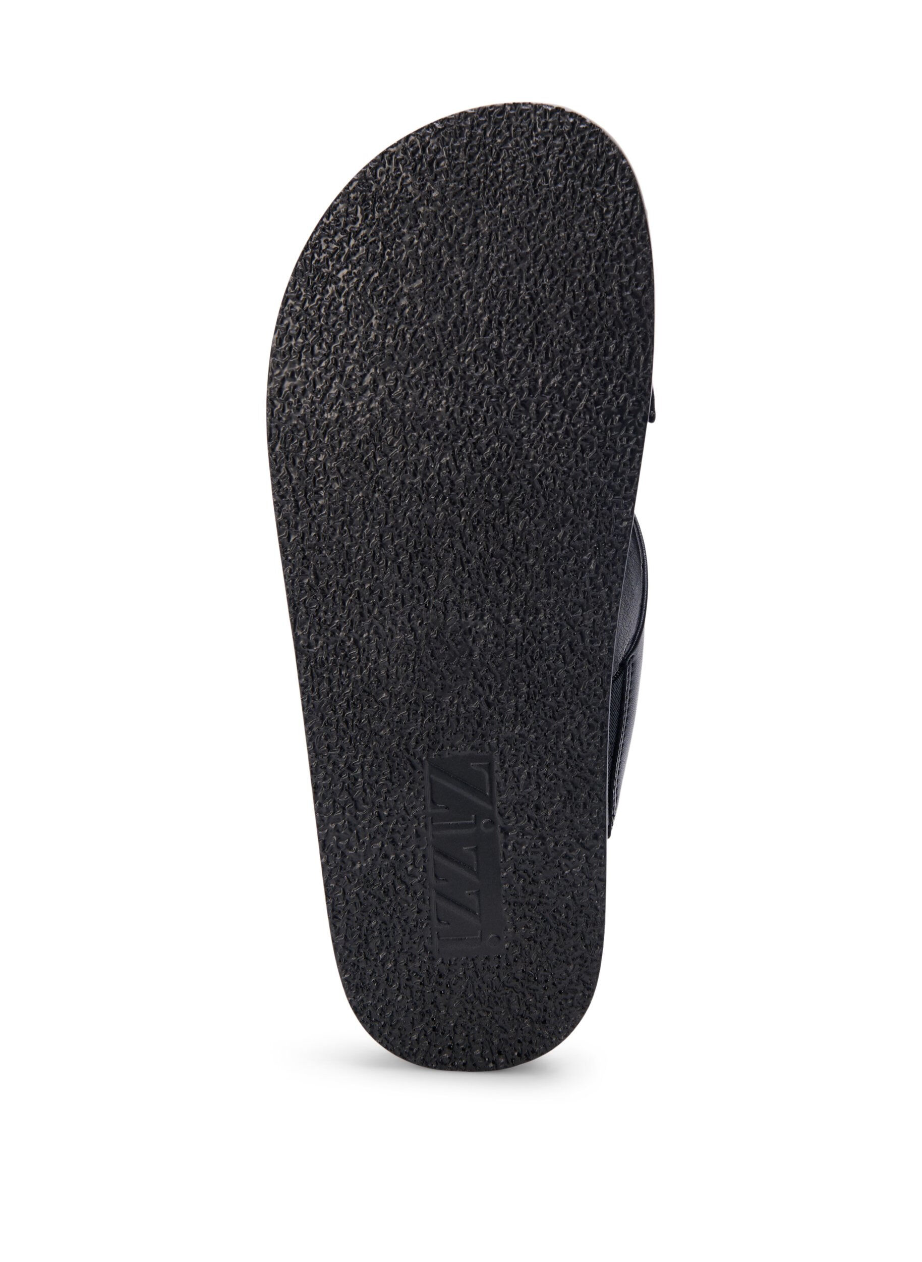 Zizzi Sandal med bred passform og kryssede remmer, Black, Packshot image number 4