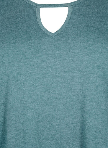 Melange bluse med lange ermer, Scarab Mel. , Packshot image number 2