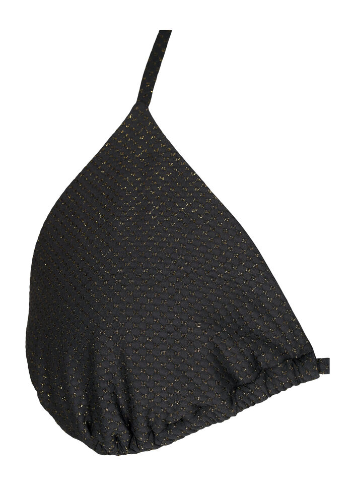 Trekantbikinitopp med glitter, Black, Packshot