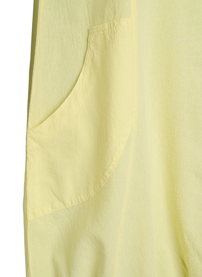 Kortermet kjole i bomull, Gul, Packshot image number 3