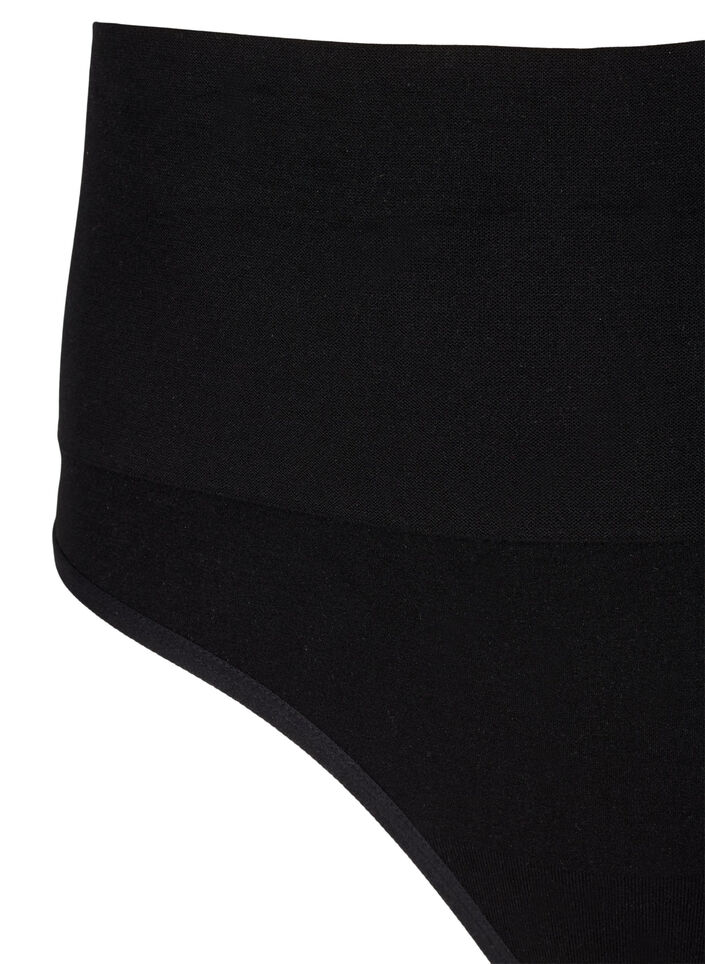 Sømløs g-streng med vanlig midje, Black, Packshot