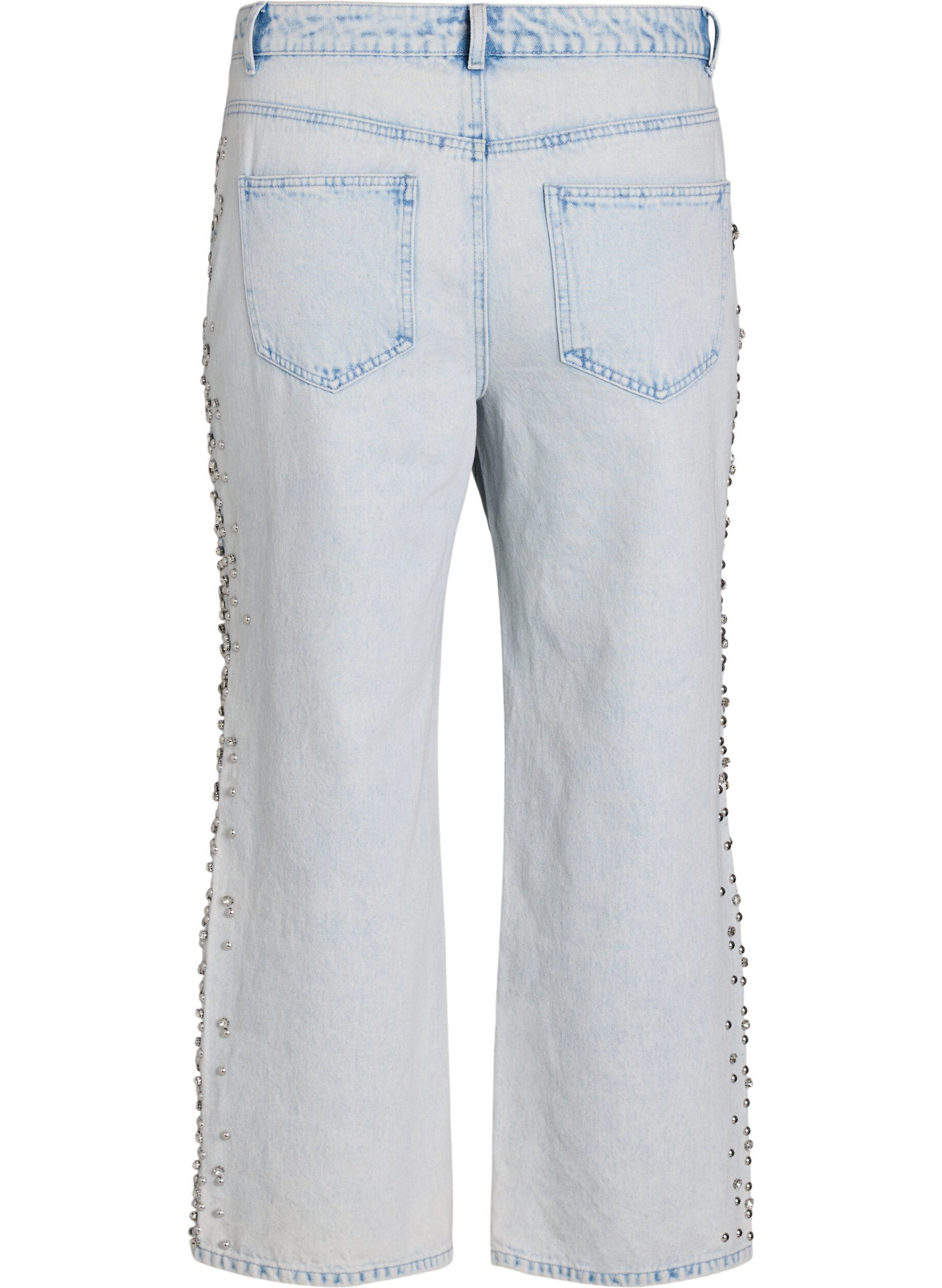 Zizzi Kiana jeans med dekorative detaljer langs sidene, Bl&aring;, Packshot image number 1