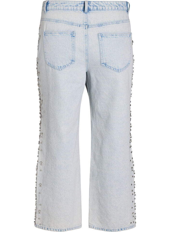 Kiana jeans med dekorative detaljer langs sidene, Bl&aring;, Packshot image number 1