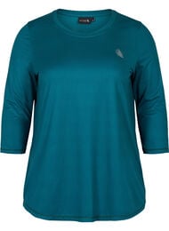 Treningsbluse med 3/4-ermer, Deep Teal