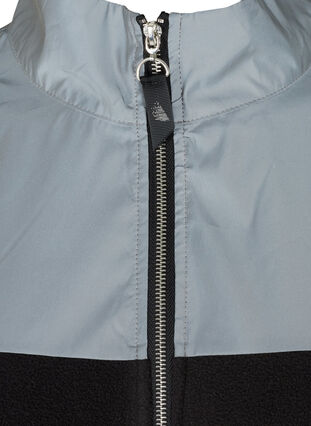 Treningsjakke med fleece og refleks, Black, Packshot image number 2