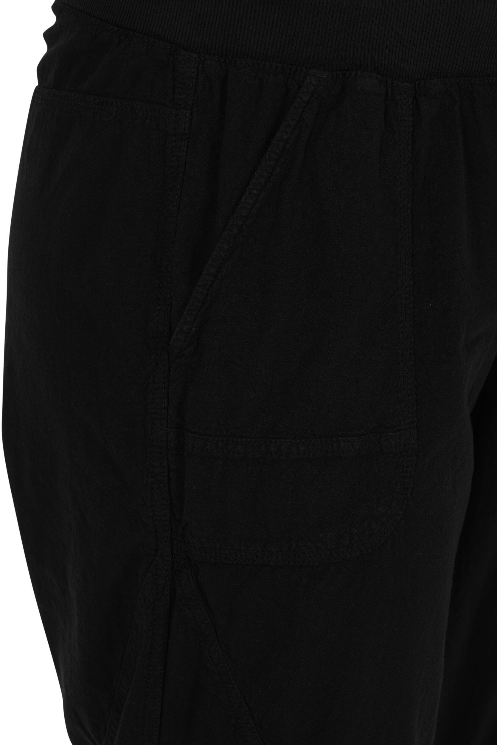 ZizziCapribukser i bomull, Svart, Packshot image number 2