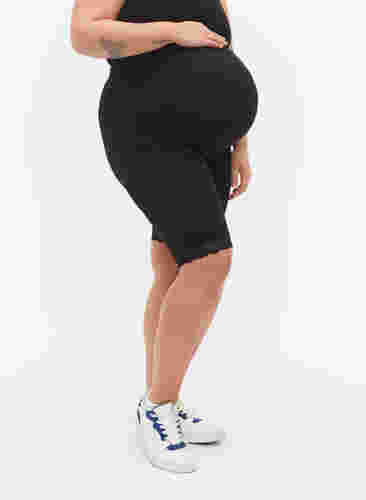 Sykkelshorts til gravide med blondekant, Black, Model image number 1