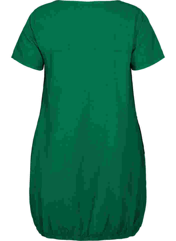 Kortermet kjole i bomull, Verdant Green, Packshot image number 1