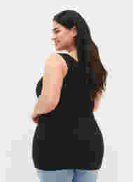 Ensfarget basistopp i bomull, Black, Model