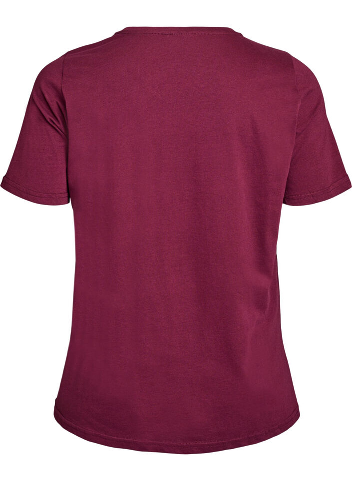 T-skjorte med trykk, R&oslash;d, Packshot image number 1