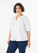 Skjortebluse med knappelukking og knytebelte, Hvit, Model image number 0