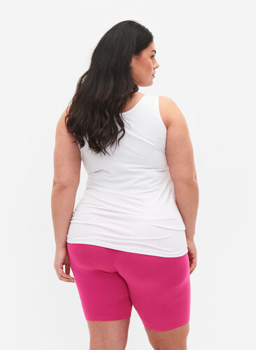 Sykkelshorts i viskose, 2 stk., Fuchsia P./Tango red, Model image number 1