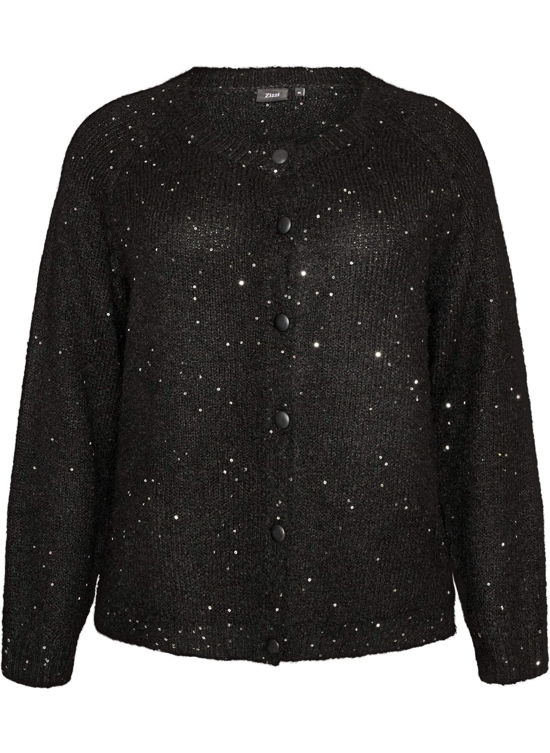 Cardigan med paljetter og knapper