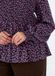 Bluse med smocket topp og blomstertrykk, Bl&aring;, Model image number 3