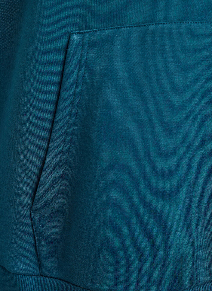 Hettegenser med brodert motiv foran, Gr&oslash;nn, Packshot image number 3