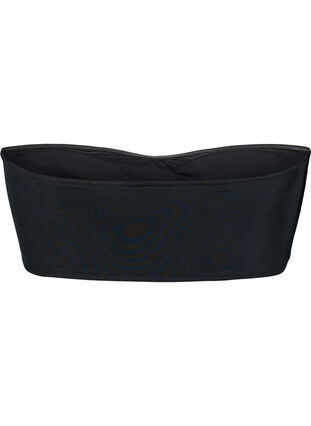 Zizzi Ensfarget bandeau-bikinitopp, Svart, Packshot image number 1