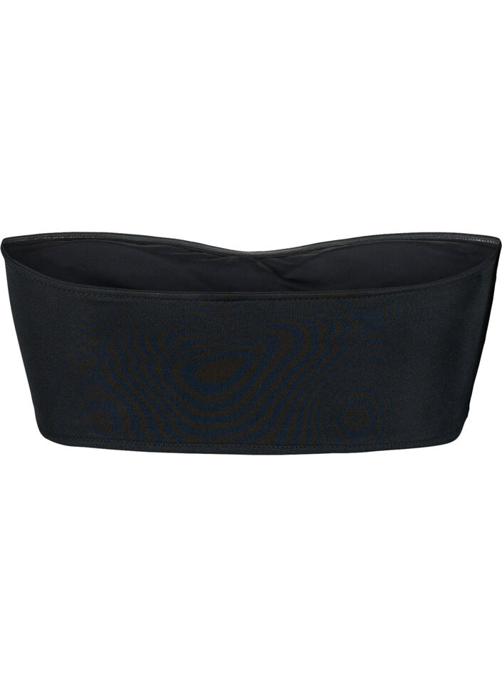 Ensfarget bandeau-bikinitopp, Svart, Packshot image number 1