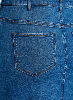 Zizzi FLASH - Midiskjørt i denim med splitt foran, Blå, Packshot image number 4
