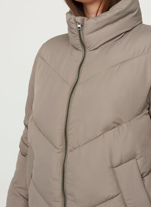Lang høyhalset jakke, Army Grey as sample, Model image number 2