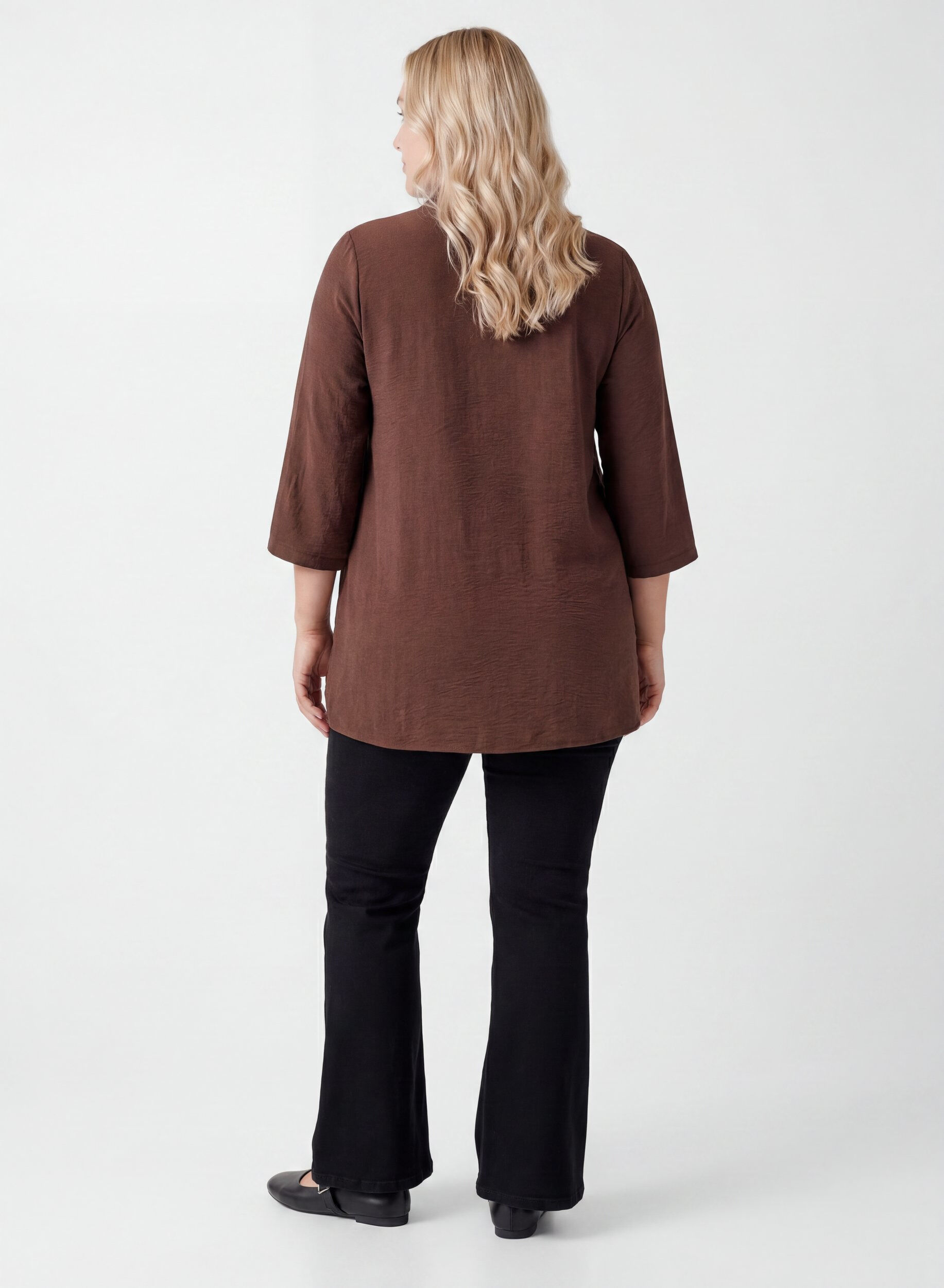 ZizziTunika med 3/4 ermer, Brun, Model image number 2