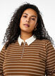 Stripete poloskjorte med glidelås, Brun, Model image number 3