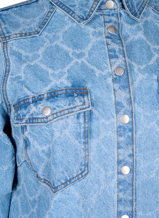Zizzi Denimkjole med destroy-mønster, Blue denim, Packshot image number 2