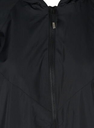 Kort jakke med glidelås og hette, Black, Packshot image number 2