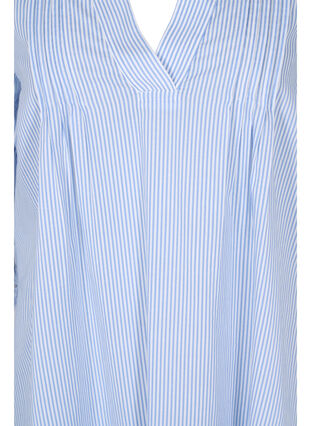 Bomullskjole med striper og broderi anglaise, Blue Stripe, Packshot image number 2