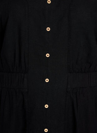 Zizzi Midikjole i lin og viskose med splitt foran, Svart, Packshot image number 2