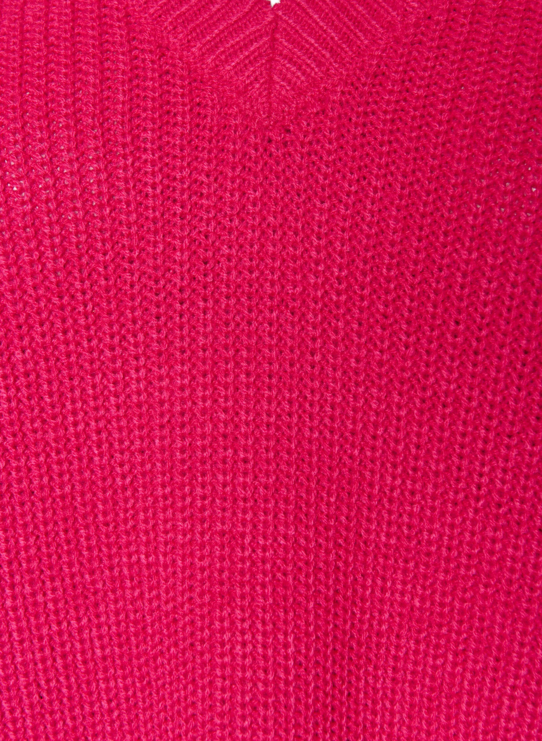 ZizziLang ribbestrikket bluse med V-hals, Rosa, Packshot image number 2