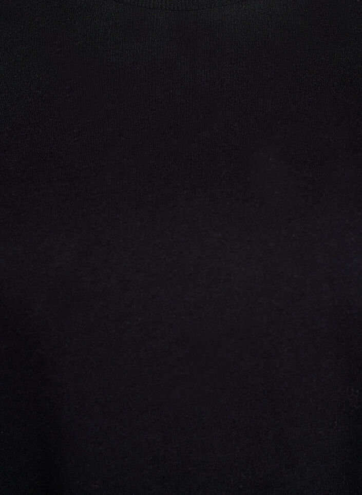 T-skjortekjole i bomull i knelengde, Svart, Packshot image number 2