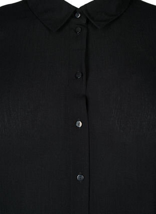 Lang skjorte i viskose med lange ermer, Black, Packshot image number 2