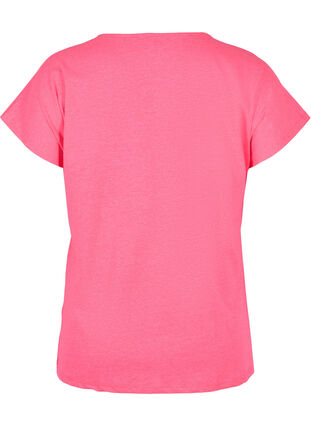 Neonfarget T-skjorte i bomull, Neon Pink, Packshot image number 1