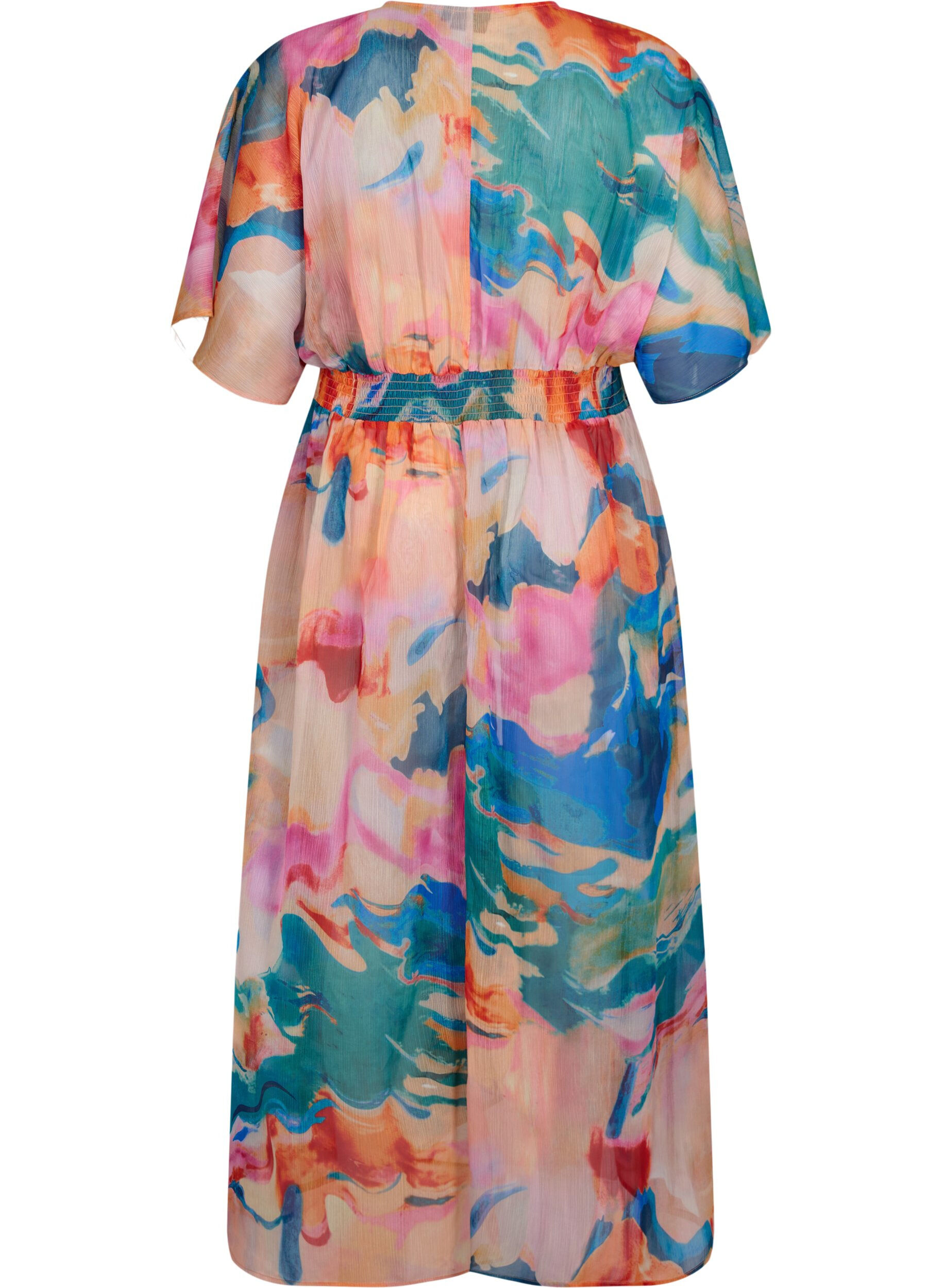 Zizzi Strandkimono med m&oslash;nster, Watercolor, Packshot image number 1