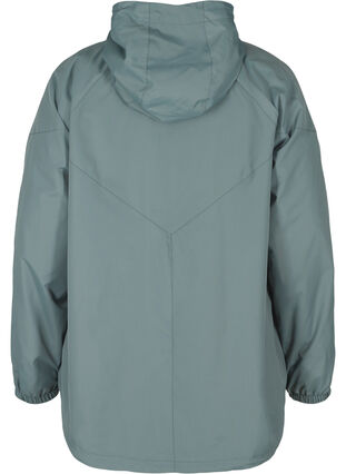 Kort jakke med glidelås og hette, Balsam Green, Packshot image number 1