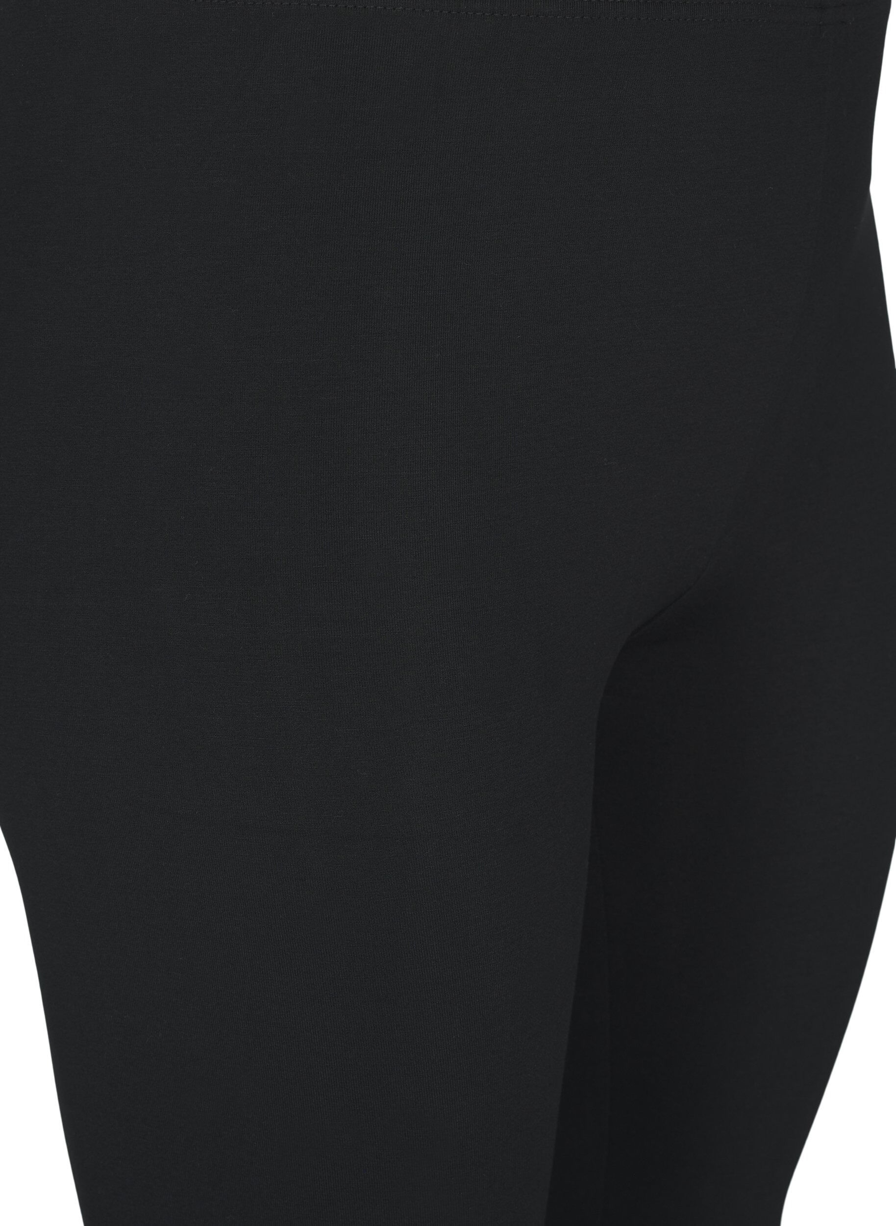 Zizzi Basis 3/4 viskose leggings, Black, Packshot image number 2