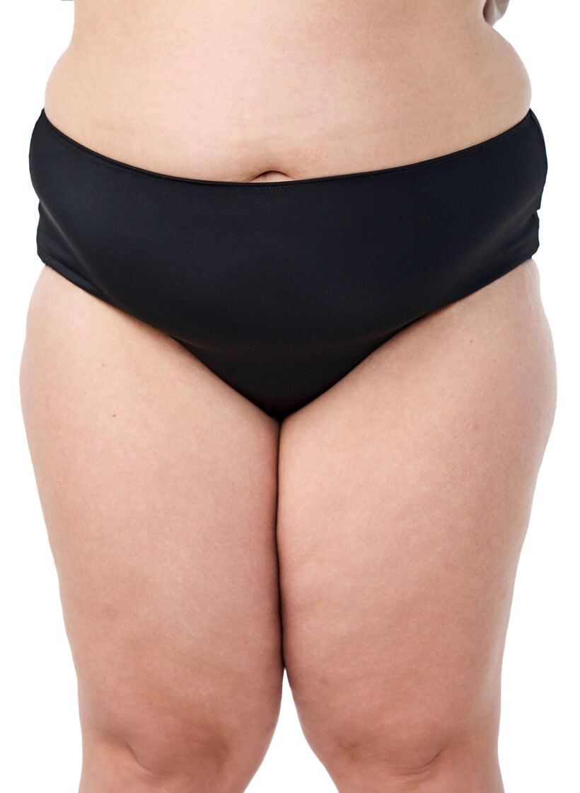 Microfibertruser med innerlomme, Svart, Model image number 2