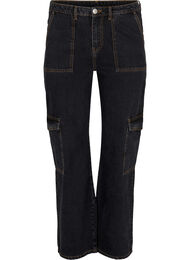 Cargo-jeans med rett passform, Black Stone