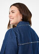 Denimskjorte med nagler, Blå, Model image number 3