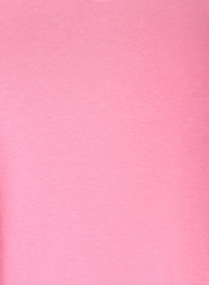 Ensfarget basis T-skjorte i bomull, Rosa, Packshot image number 2