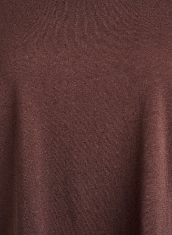 Kortermet t-skjorte i bomullsblanding, Brun, Packshot image number 2