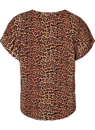 Bluse med korte ermer, Leopard AOP, Packshot image number 1