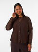 Bluse i mesh med blomster og paljetter, Brun, Model image number 0
