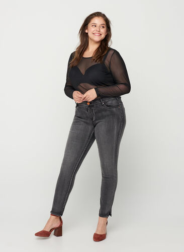 Ekstra slim Sanna jeans, Dark Grey Denim, Model image number 0