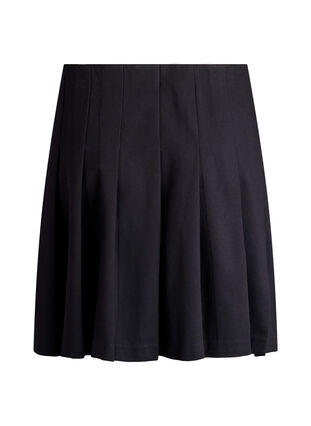 Zizzi Kort plissert skjørt med elastisk midje, Black, Packshot image number 1