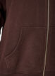Sweat cardigan med h&oslash;y krage og glidel&aring;s, Brun, Packshot image number 3