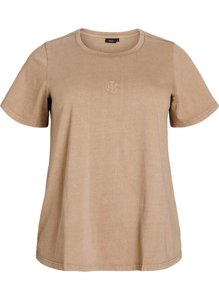 T-skjorte i organisk bomull med et vasket utseende, Silver Mink Washed, Packshot