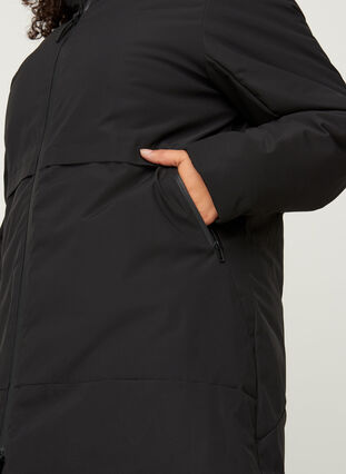 Vinterjakke med justerbar midje, Black, Model image number 2