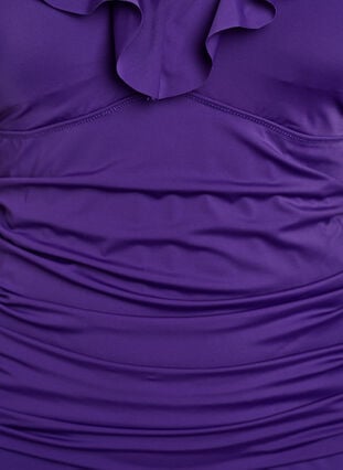 Zizzi Badedrakt med volanger og avtagbar polstring, Lilla, Packshot image number 2