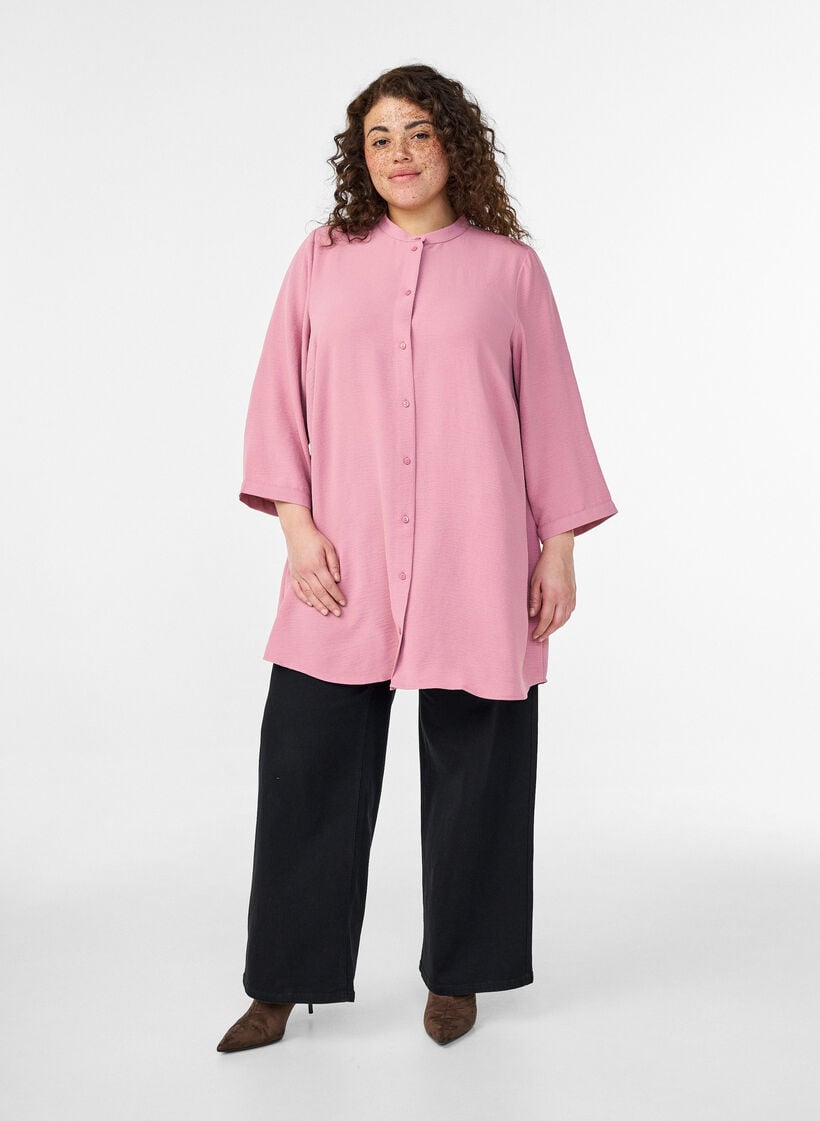 Tunika med 3/4 ermer, Rosa, Model image number 1